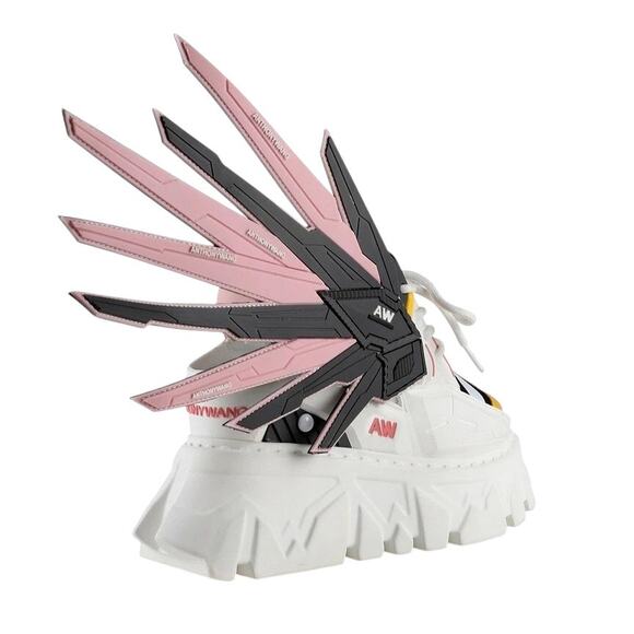 Anthony Wang Accessories - Anthony Wang Goose Berry-01 Platform Sneakers White Pink Yellow Size 10 NIB